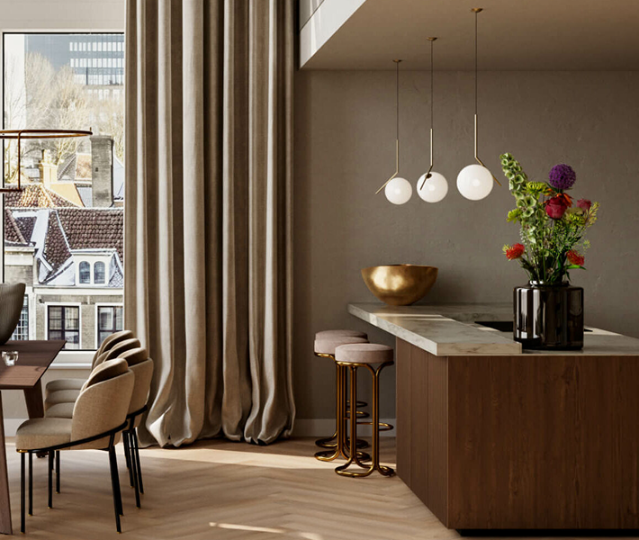 Spacious interior with decor